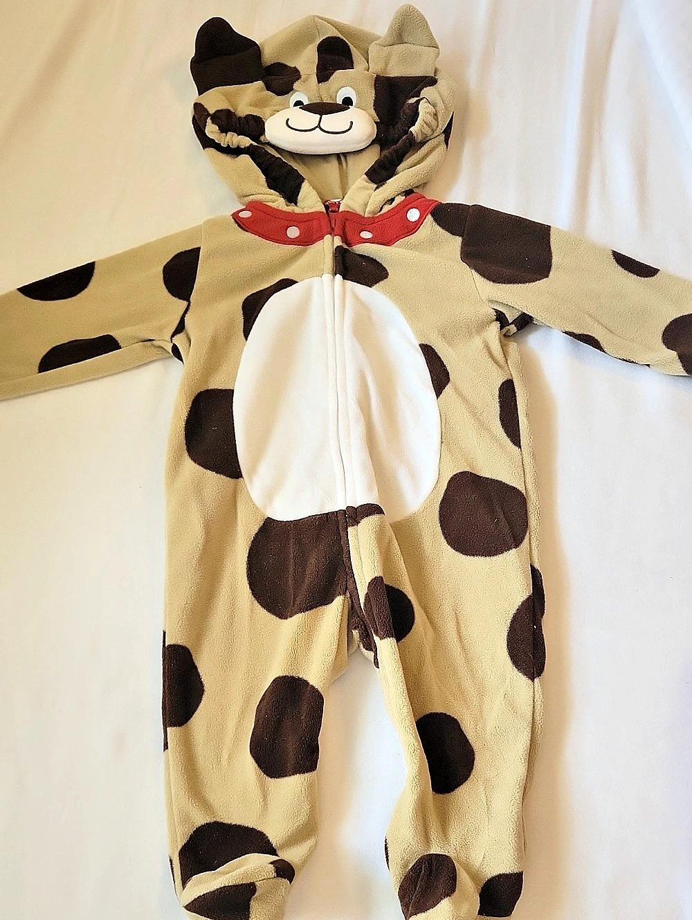 Carter's Puppy Dog Fleece Hooded Jumpsuit Footie Baby 6-9M